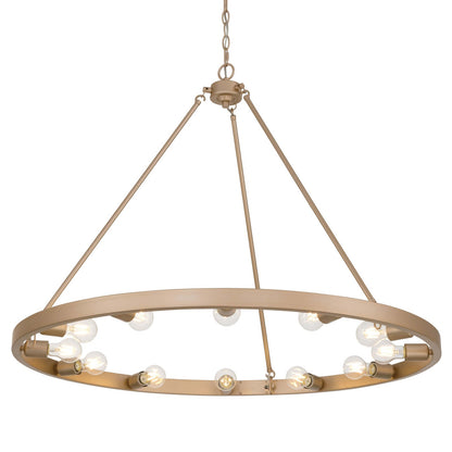 Golden Lighting Castile 40in 12-Light Chandelier | Transitional French Gold Steel | Dining Room & Foyer | 40 x 40 x 30 in | Model 1019-12 FRG