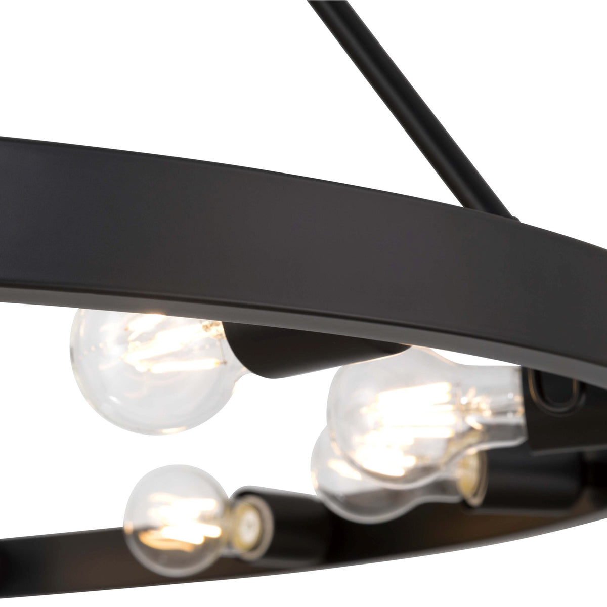 Golden Lighting Castile 40in 12-Light Semi-Flush Mount | Transitional Matte Black Wagon Wheel | Entryway & Foyer | Model 1019-12SF BLK