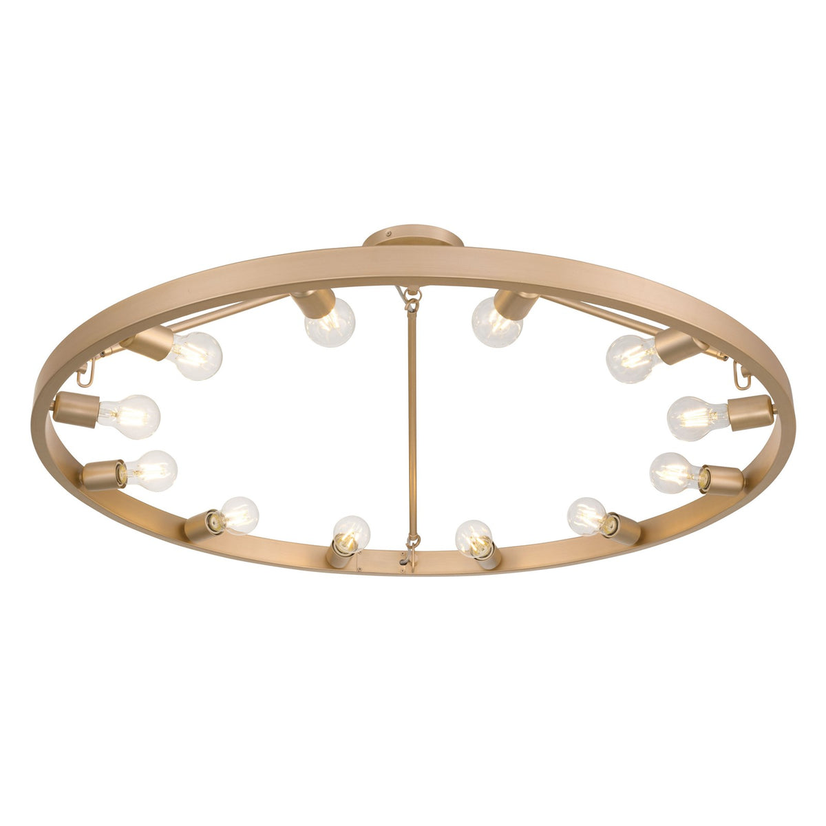 Golden Lighting Castile 40in 12-Light Semi-Flush Mount | Transitional French Gold Steel | Entryway & Foyer | 40 x 40 x 14 in | Model 1019-12SF FRG