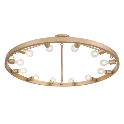 Golden Lighting Castile 40in 12-Light Semi-Flush Mount | Transitional French Gold Steel | Entryway & Foyer | 40 x 40 x 14 in | Model 1019-12SF FRG