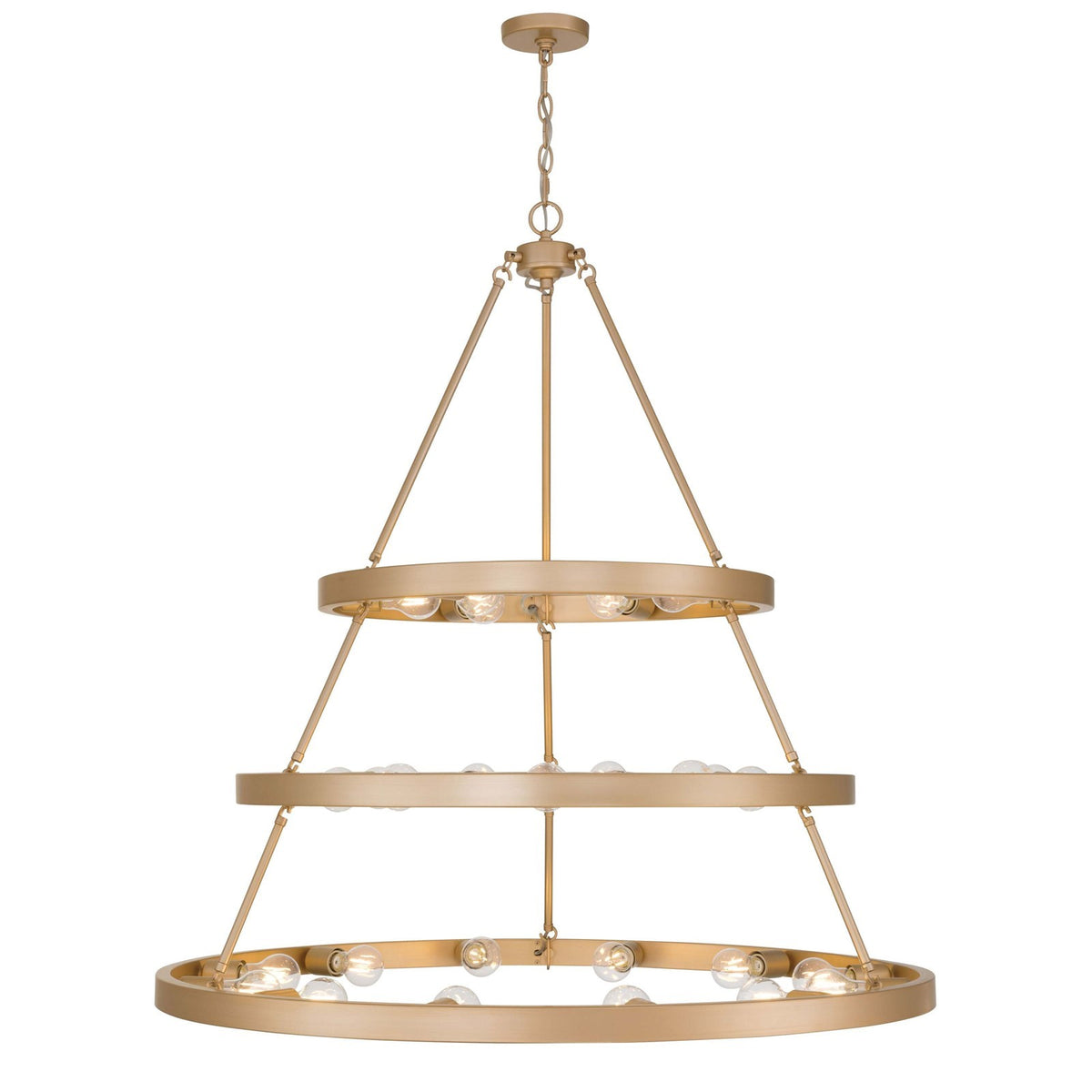 Golden Lighting Castile 40in 27-Light Chandelier | Transitional French Gold Steel | Dining Room & Foyer | 40 x 40 x 42.13 in | Model 1019-6-9-12 FRG