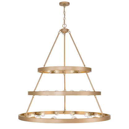 Golden Lighting Castile 40in 27-Light Chandelier | Transitional French Gold Steel | Dining Room & Foyer | 40 x 40 x 42.13 in | Model 1019-6-9-12 FRG