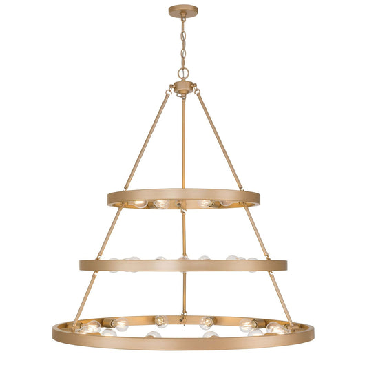 Golden Lighting Castile 40in 27-Light Chandelier | Transitional French Gold Steel | Dining Room & Foyer | 40 x 40 x 42.13 in | Model 1019-6-9-12 FRG