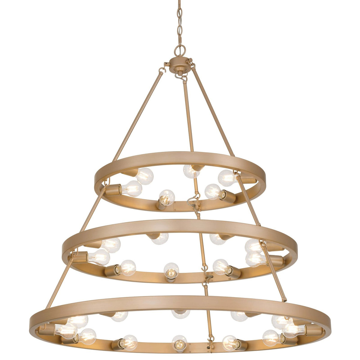 Golden Lighting Castile 40in 27-Light Chandelier | Transitional French Gold Steel | Dining Room & Foyer | 40 x 40 x 42.13 in | Model 1019-6-9-12 FRG