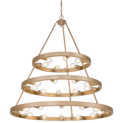 Golden Lighting Castile 40in 27-Light Chandelier | Transitional French Gold Steel | Dining Room & Foyer | 40 x 40 x 42.13 in | Model 1019-6-9-12 FRG