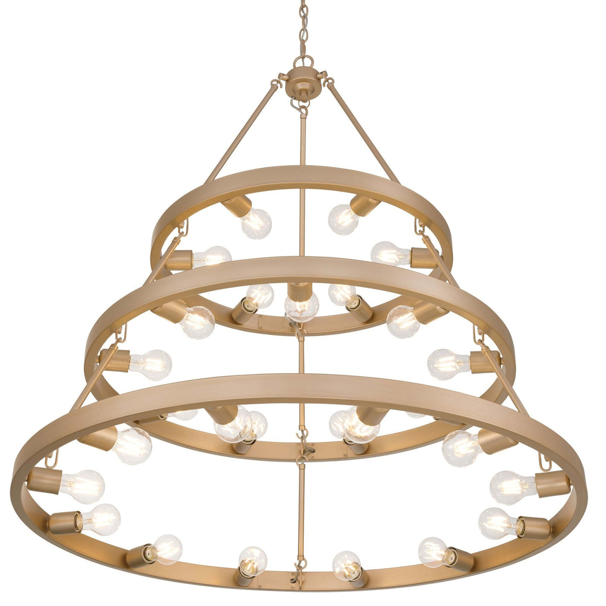 Golden Lighting Castile 40in 27-Light Chandelier | Transitional French Gold Steel | Dining Room & Foyer | 40 x 40 x 42.13 in | Model 1019-6-9-12 FRG
