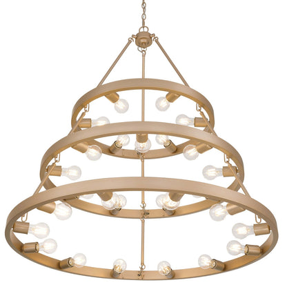 Golden Lighting Castile 40in 27-Light Chandelier | Transitional French Gold Steel | Dining Room & Foyer | 40 x 40 x 42.13 in | Model 1019-6-9-12 FRG