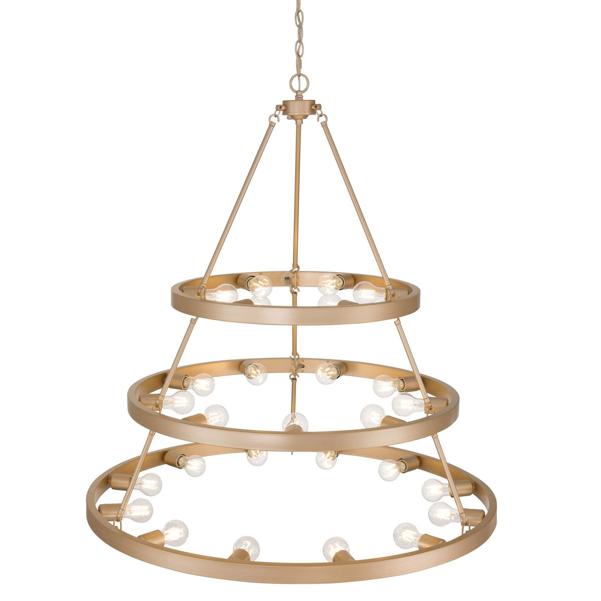 Golden Lighting Castile 40in 27-Light Chandelier | Transitional French Gold Steel | Dining Room & Foyer | 40 x 40 x 42.13 in | Model 1019-6-9-12 FRG