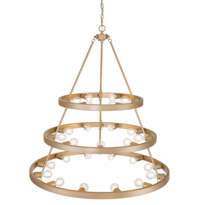 Golden Lighting Castile 40in 27-Light Chandelier | Transitional French Gold Steel | Dining Room & Foyer | 40 x 40 x 42.13 in | Model 1019-6-9-12 FRG