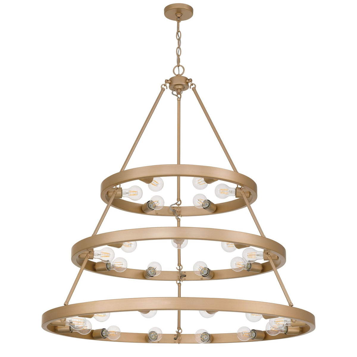 Golden Lighting Castile 40in 27-Light Chandelier | Transitional French Gold Steel | Dining Room & Foyer | 40 x 40 x 42.13 in | Model 1019-6-9-12 FRG