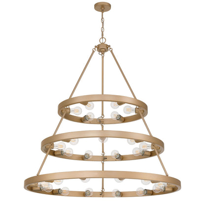 Golden Lighting Castile 40in 27-Light Chandelier | Transitional French Gold Steel | Dining Room & Foyer | 40 x 40 x 42.13 in | Model 1019-6-9-12 FRG