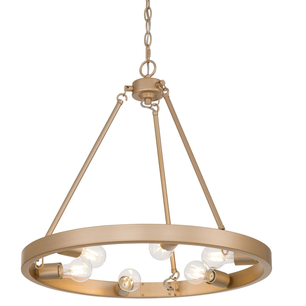 Golden Lighting Castile 24in 6-Light Chandelier | Transitional French Gold | Dining Room & Foyer | 24 x 24 x 22.13 in | Model 1019-6 FRG