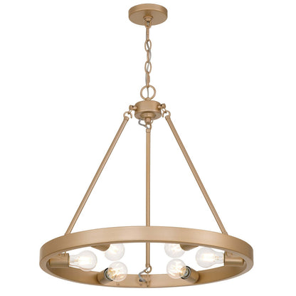 Golden Lighting Castile 24in 6-Light Chandelier | Transitional French Gold | Dining Room & Foyer | 24 x 24 x 22.13 in | Model 1019-6 FRG