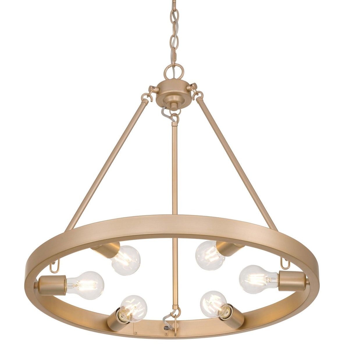 Golden Lighting Castile 24in 6-Light Chandelier | Transitional French Gold | Dining Room & Foyer | 24 x 24 x 22.13 in | Model 1019-6 FRG