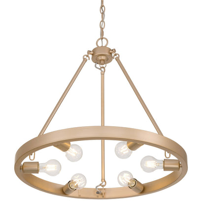 Golden Lighting Castile 24in 6-Light Chandelier | Transitional French Gold | Dining Room & Foyer | 24 x 24 x 22.13 in | Model 1019-6 FRG