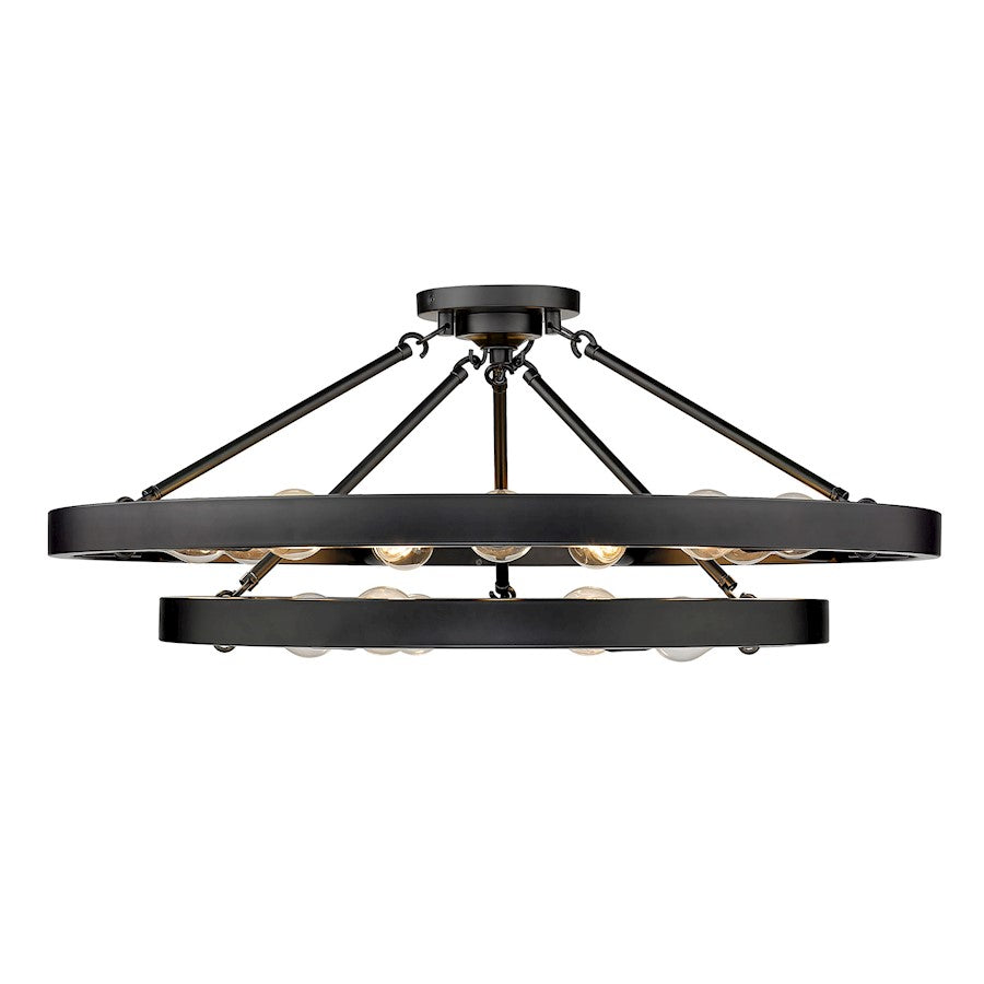 Golden Lighting Castile 15 Light Semi-Flush, Matte Black