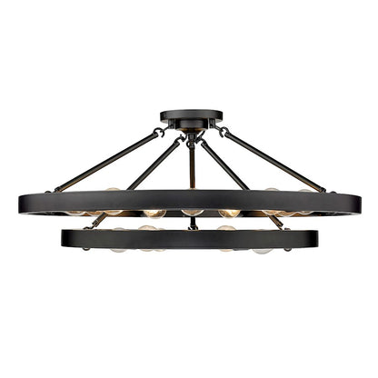 Golden Lighting Castile 15 Light Semi-Flush, Matte Black