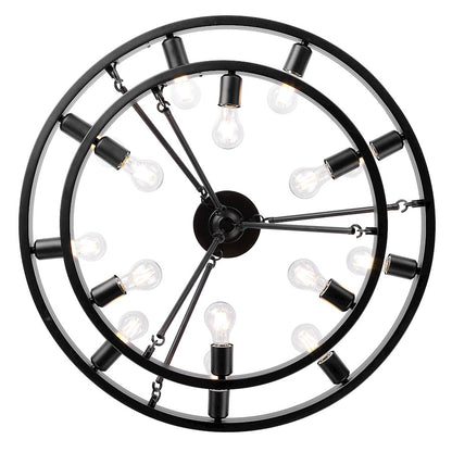Golden Lighting Castile 15 Light Semi-Flush, Matte Black