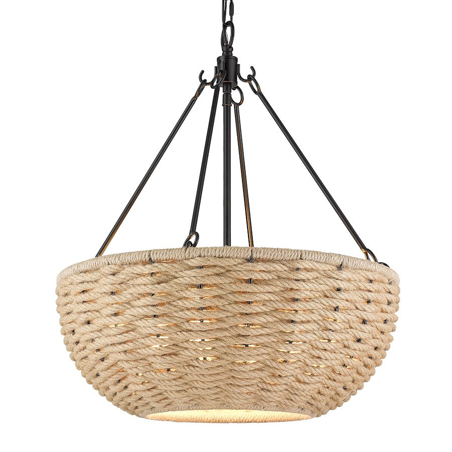 4 Light Pendant, Matte Black