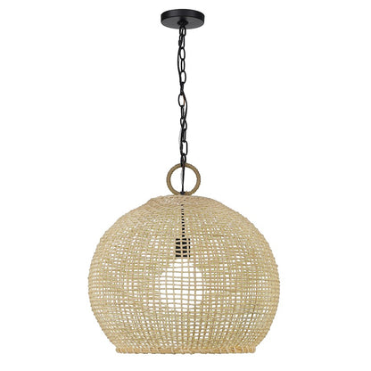 1 Light Large Pendant, Matte Black