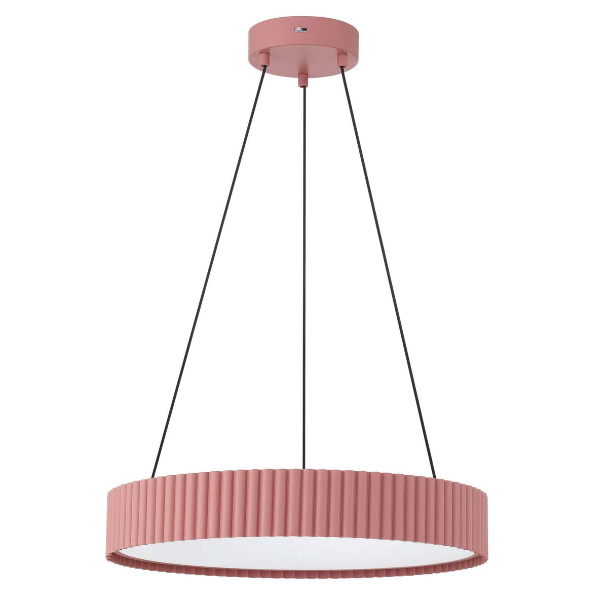 Golden Lighting Sashay 20in Integrated LED Pendant | Modern Blush Fluted Acrylic | Kitchen Island & Dining Room | Model 1146-20 BL
