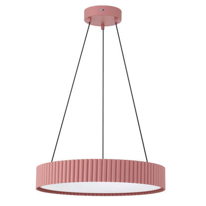 Golden Lighting Sashay 20in Integrated LED Pendant | Modern Blush Fluted Acrylic | Kitchen Island & Dining Room | Model 1146-20 BL