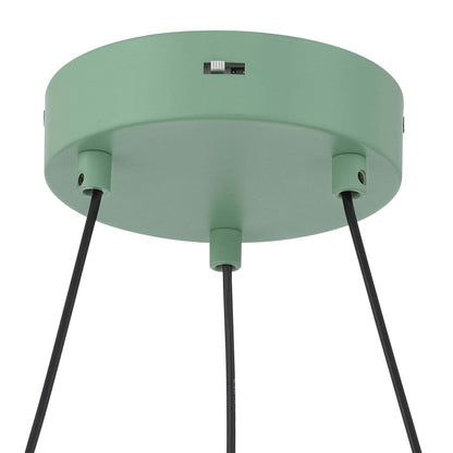 Golden Lighting Sashay 20in LED Pendant | Modern Pistachio Fluted Drum | Kitchen Island & Dining Room | 19.75 x 19.75 x 4 in | Model 1146-20 PI