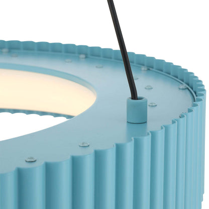 Golden Lighting Sashay 20in Integrated LED Pendant | Modern Sky Blue Acrylic and Steel | Kitchen Island & Dining Room | Model 1146-20 SB