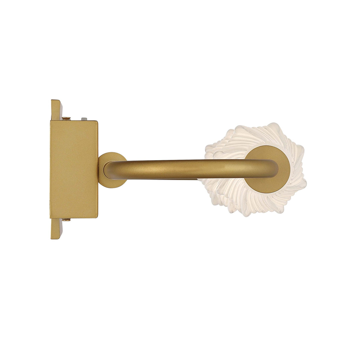 Golden Lighting Geode 21in 3-Light Outdoor Wall Light | Modern Satin Brushed Gold and Fluted Striped Glass | Entryway | Model 1517-OWL3 SBG-FST