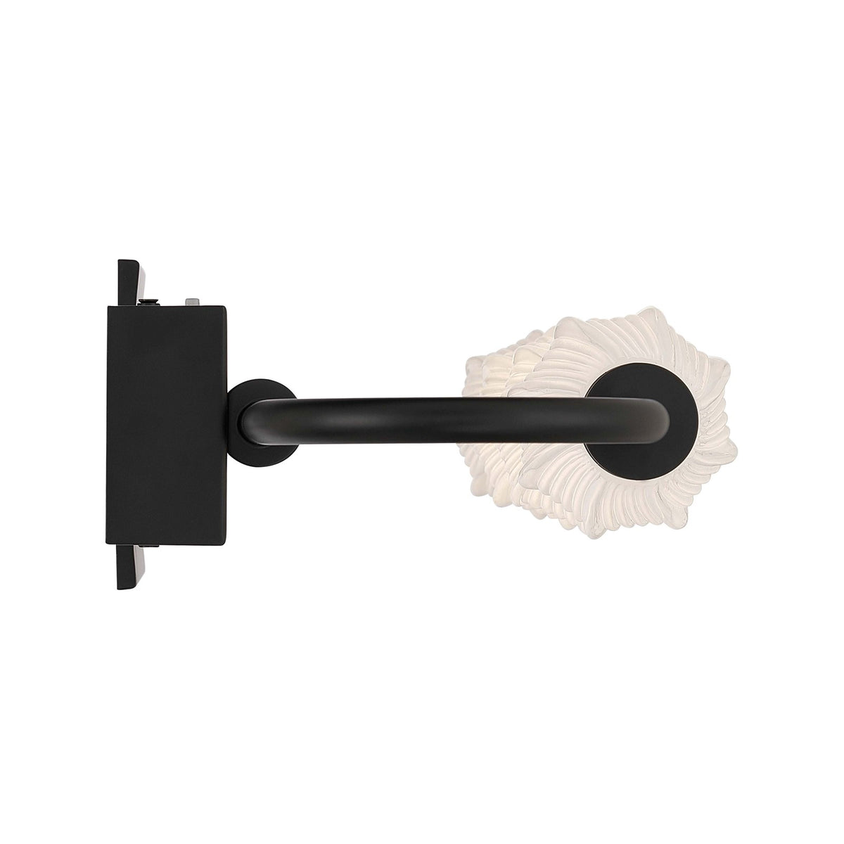 Golden Lighting Geode 27in 4-Light LED Outdoor Wall Light | Modern Matte Black and Fluted Striped Glass | Entryway & Patio | Model 1517-OWL4 BLK-FST