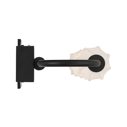 Golden Lighting Geode 27in 4-Light LED Outdoor Wall Light | Modern Matte Black and Fluted Striped Glass | Entryway & Patio | Model 1517-OWL4 BLK-FST