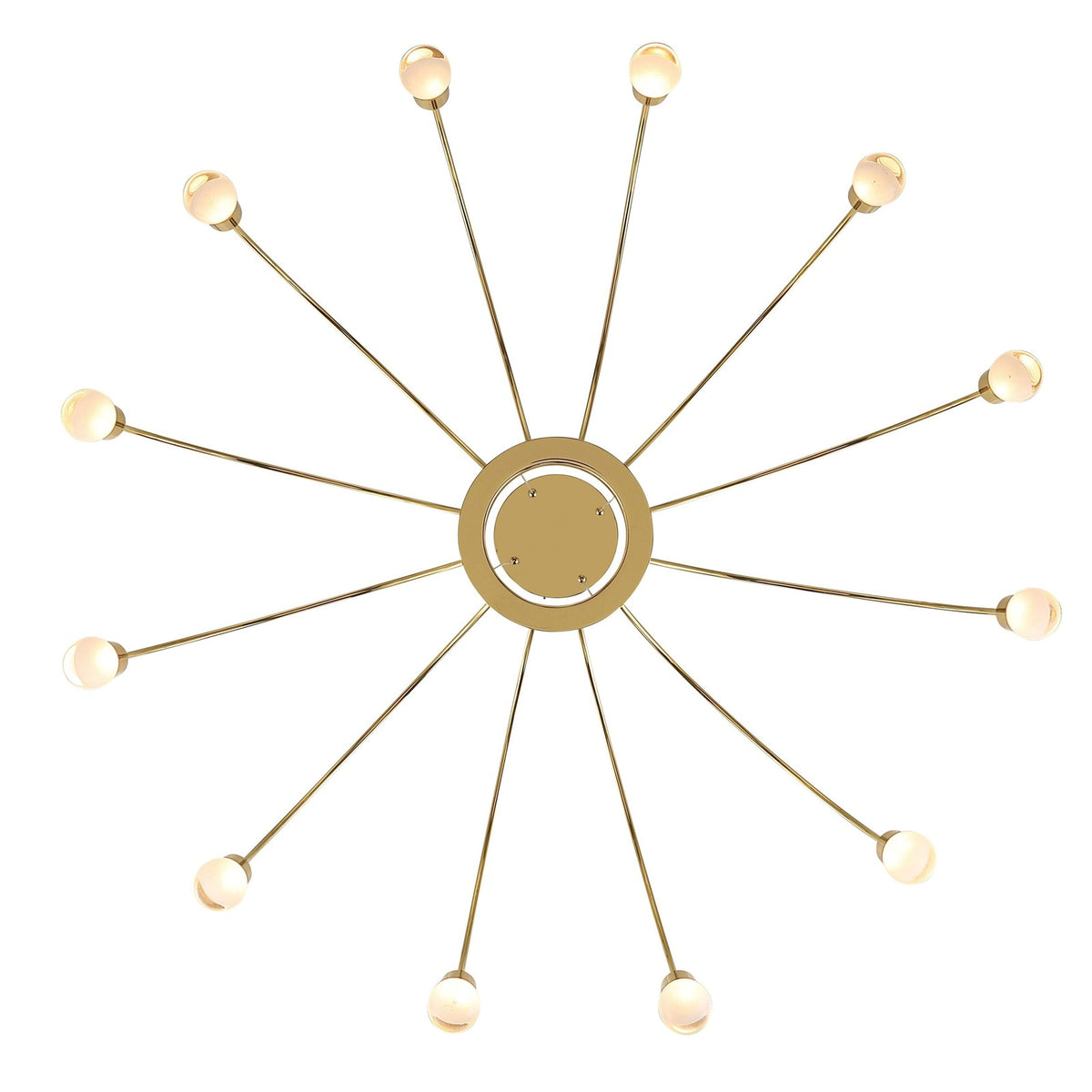 Golden Lighting Vario 38in 12-Light LED Chandelier | Modern Titanium Gold and Clear Glass Globe | Dining Room & Foyer | Model 1573-12 TG-A