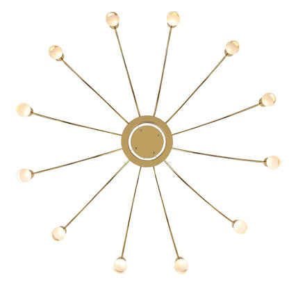 Golden Lighting Vario 38in 12-Light LED Chandelier | Modern Titanium Gold and Clear Glass Globe | Dining Room & Foyer | Model 1573-12 TG-A