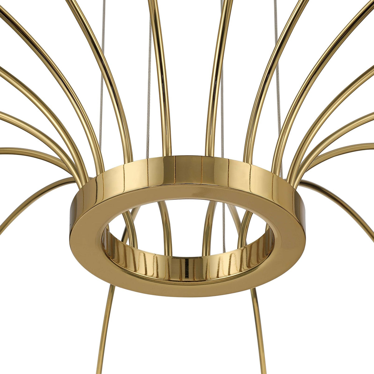 Golden Lighting Vario 37in 12-Light LED Chandelier | Modern Titanium Gold and Clear Cut Crystal | Dining Room & Foyer | Model 1573-12 TG-C