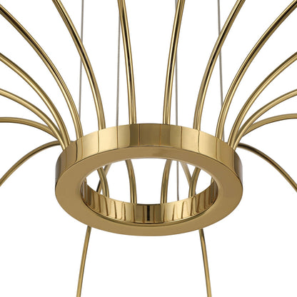 Golden Lighting Vario 37in 12-Light LED Chandelier | Modern Titanium Gold and Clear Cut Crystal | Dining Room & Foyer | Model 1573-12 TG-C