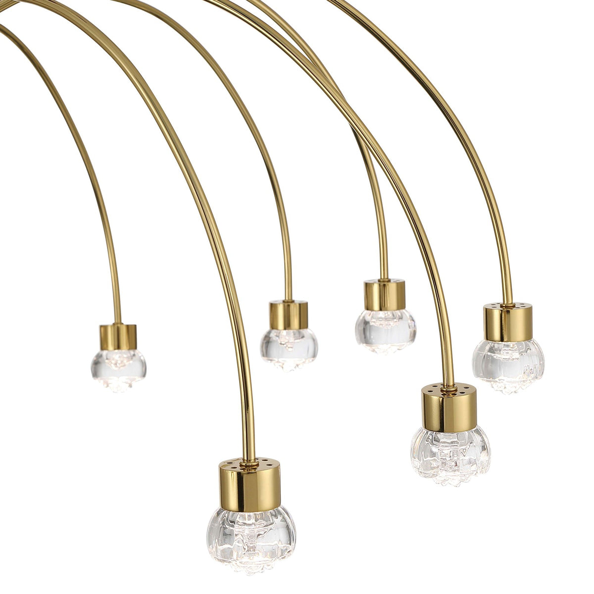Golden Lighting Vario 47in 16-Light LED Chandelier | Modern Titanium Gold and Clear Acrylic Rose | Dining Room & Foyer | Model 1573-16 TG-B