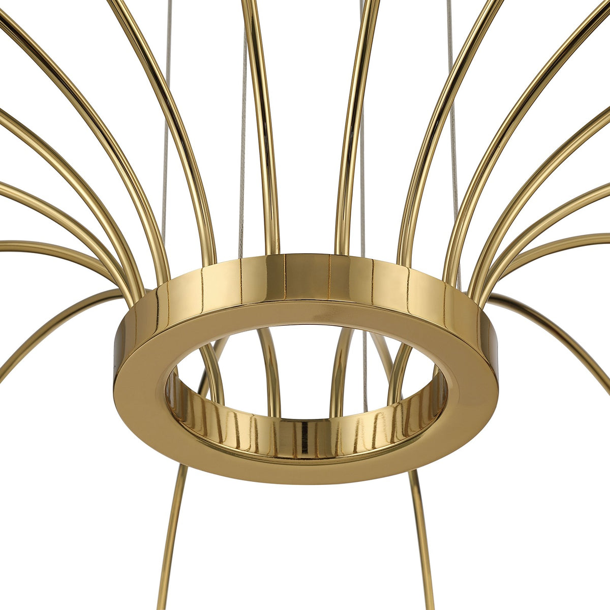 Golden Lighting Vario 47in 16-Light LED Chandelier | Modern Titanium Gold and Cut Crystal | Dining Room & Foyer | 47 x 47 x 14 in | Model 1573-16 TG-C