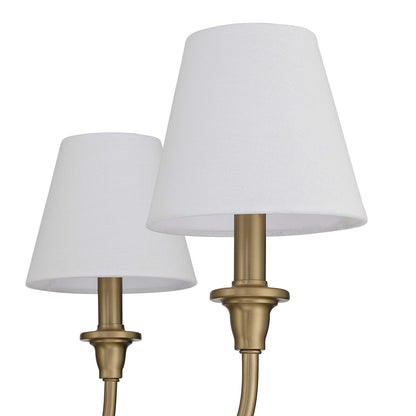 Golden Lighting Cambria 33in 6-Light Chandelier | Transitional Brushed Champagne Brass and White Fabric | Dining Room & Foyer | Model 1622-6 BCB-EHW