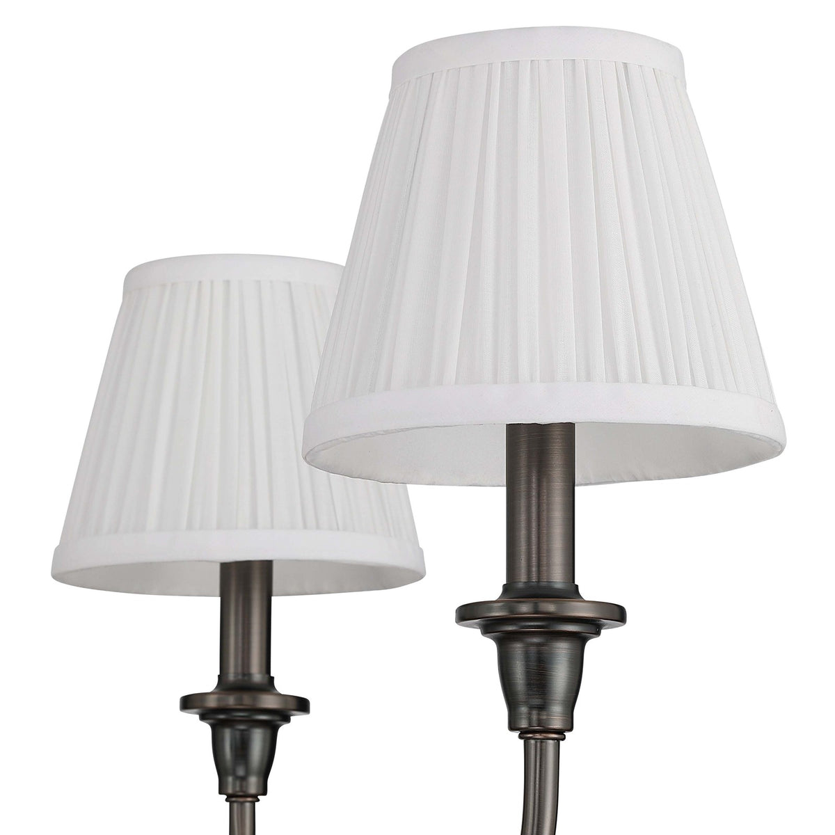 Golden Lighting Cambria 33in 6-Light Chandelier | Transitional Oil Rubbed Bronze and White Fabric | Dining Room & Foyer | Model 1622-6 ORB-HGW