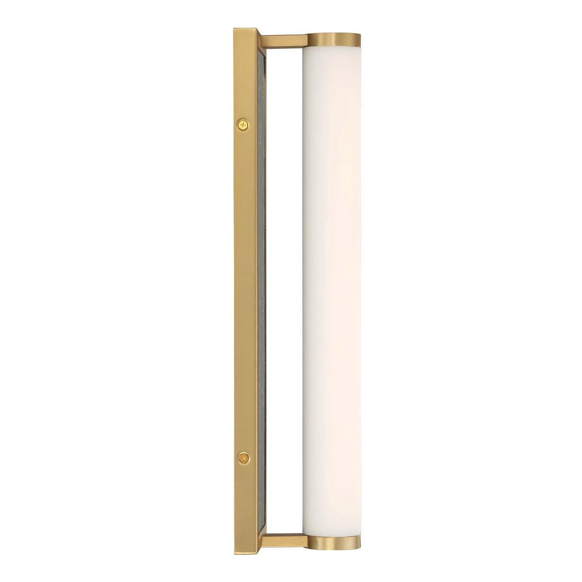 Golden Lighting Stratum 18in Integrated LED Vanity Light | Modern Brushed Champagne Brass and Persian Green Marble | Model 1672-BA18 BCB-PRG