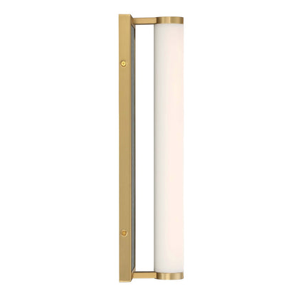 Golden Lighting Stratum 18in Integrated LED Vanity Light | Modern Brushed Champagne Brass and Persian Green Marble | Model 1672-BA18 BCB-PRG
