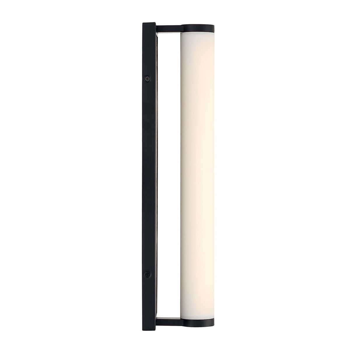 Golden Lighting Stratum 18in LED Vanity Light | Modern Matte Black and Moon Rock Stone | Bathroom & Powder Room | Model 1672-BA18 BLK-MR