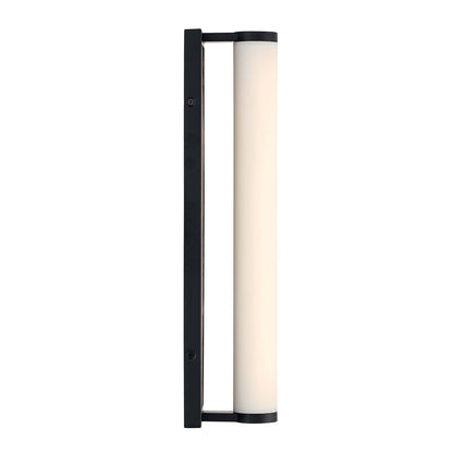 Golden Lighting Stratum 18in LED Vanity Light | Modern Matte Black and Moon Rock Stone | Bathroom & Powder Room | Model 1672-BA18 BLK-MR