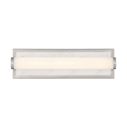 Golden Lighting Stratum 18in 1-Light Vanity Light | Modern Brushed Nickel and Jazz White Marble | Bathroom Vanity | Model 1672-BA18 BN-JW