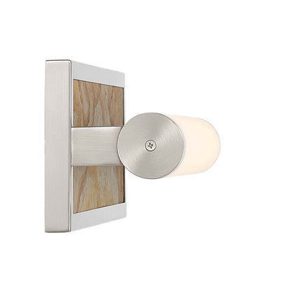 Golden Lighting Stratum 18in 1-Light LED Vanity Light | Modern Brushed Nickel and Moon Rock Stone | Bathroom & Powder Room | Model 1672-BA18 BN-MR