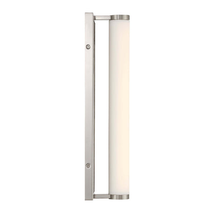 Golden Lighting Stratum 18in 1-Light LED Vanity Light | Modern Brushed Nickel and Moon Rock Stone | Bathroom & Powder Room | Model 1672-BA18 BN-MR