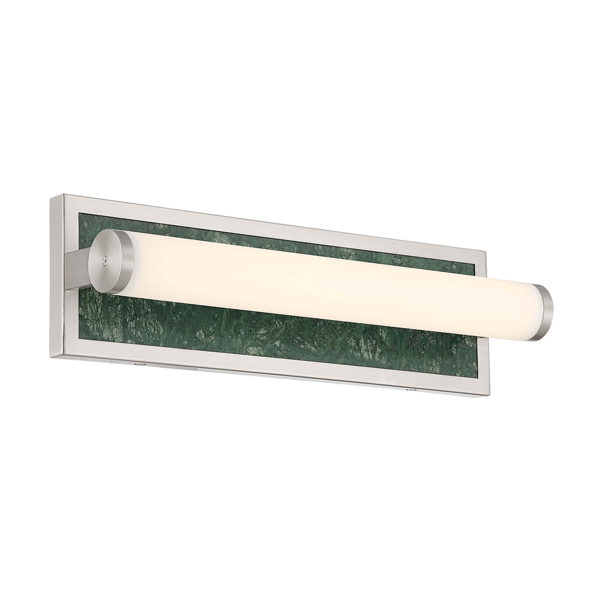 Golden Lighting Stratum 18in 1-Light Vanity Light | Modern Brushed Nickel and Persian Green Marble | Bathroom & Powder Room | Model 1672-BA18 BN-PRG