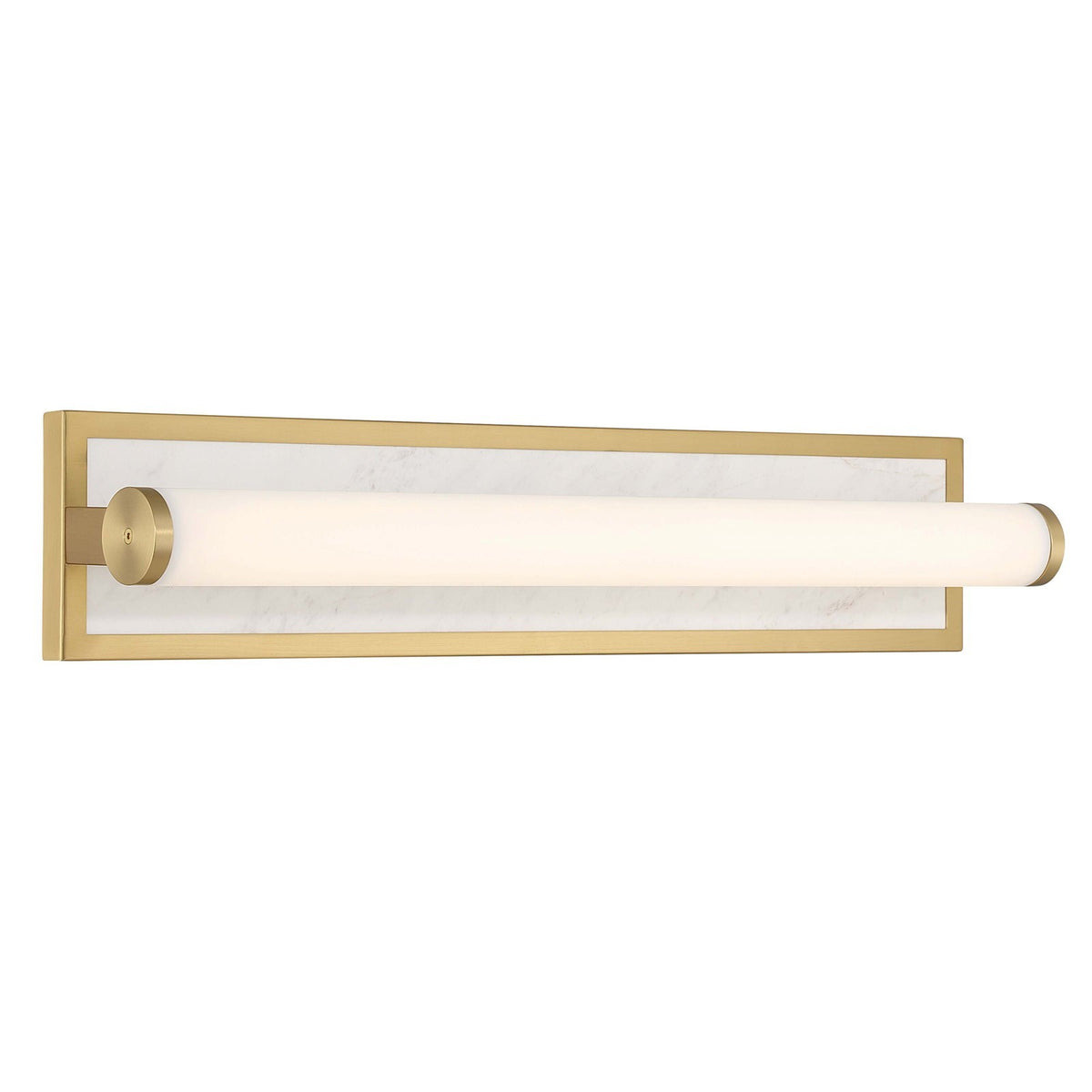 Golden Lighting Stratum 24in 1-Light Vanity Light | Modern Brushed Champagne Brass and Jazz White Marble | Bathroom & Powder | Model 1672-BA24 BCB-JW