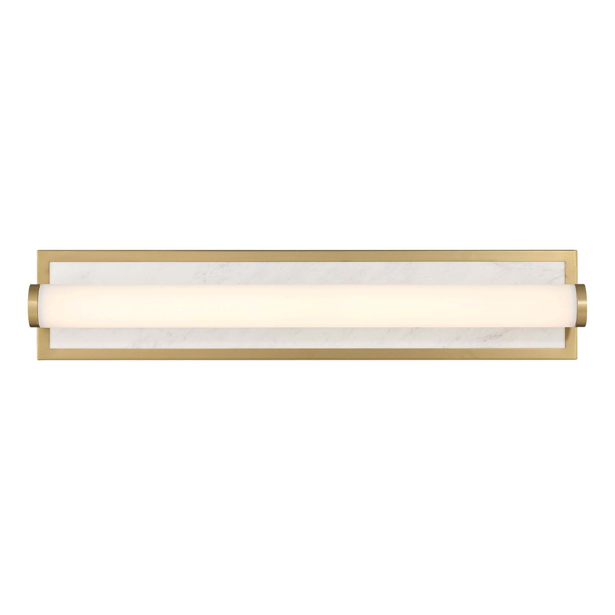 Golden Lighting Stratum 24in 1-Light Vanity Light | Modern Brushed Champagne Brass and Jazz White Marble | Bathroom & Powder | Model 1672-BA24 BCB-JW