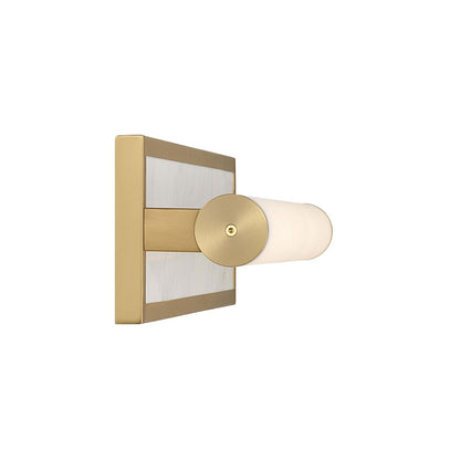 Golden Lighting Stratum 24in 1-Light Vanity Light | Modern Brushed Champagne Brass and Jazz White Marble | Bathroom & Powder | Model 1672-BA24 BCB-JW